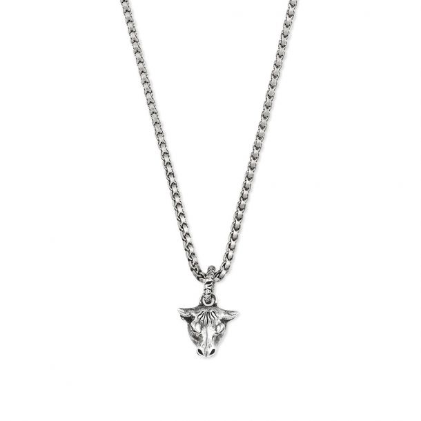 Gucci Anger Forest Sterling Silver Bull Head Pendant
