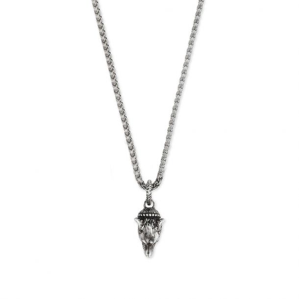 Gucci Anger Forest Sterling Wolf Head Pendant | REEDS Jewelers