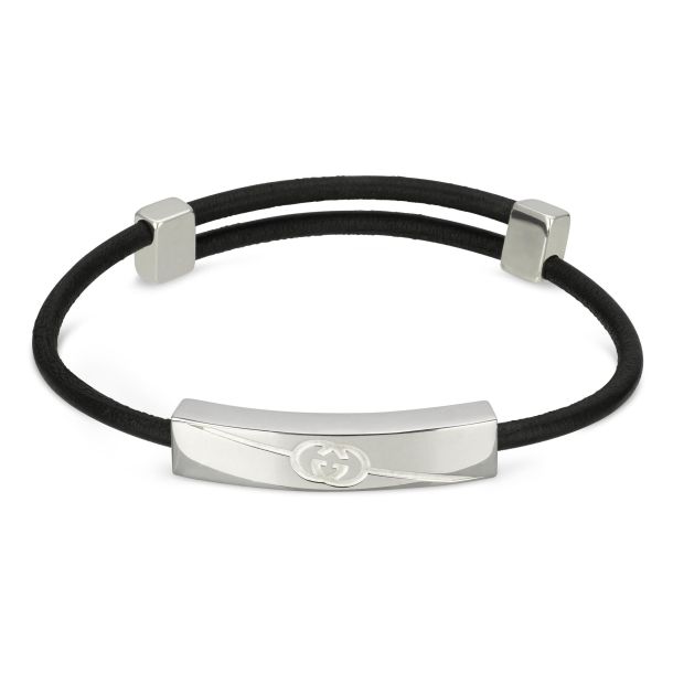Swarovski diagonal outlet bracelet black leather