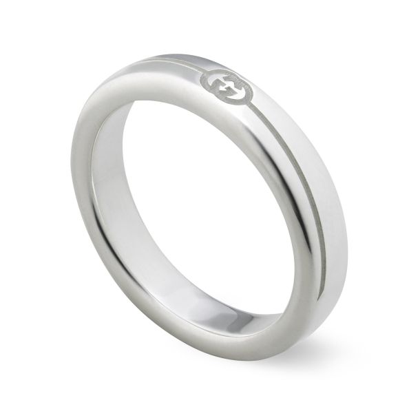 Gucci interlocking g thin top open band ring