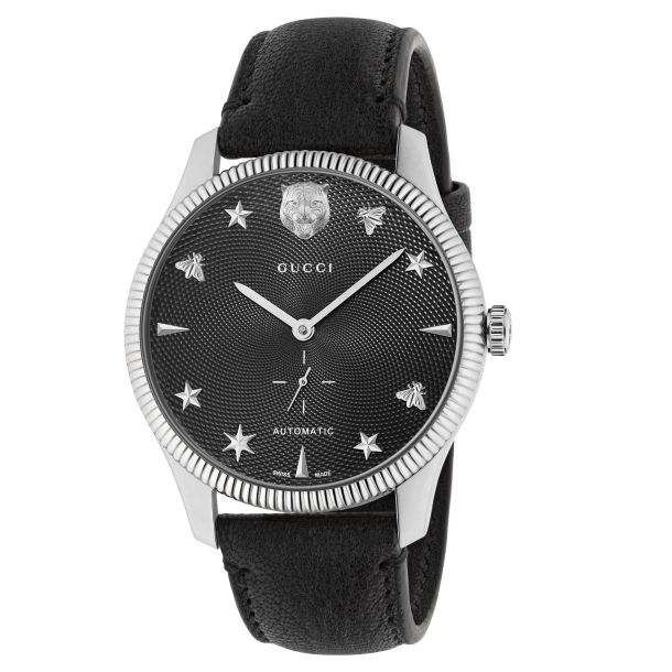 Gucci Black Leather Strap Watch | 40mm | YA126365 | REEDS Jewelers