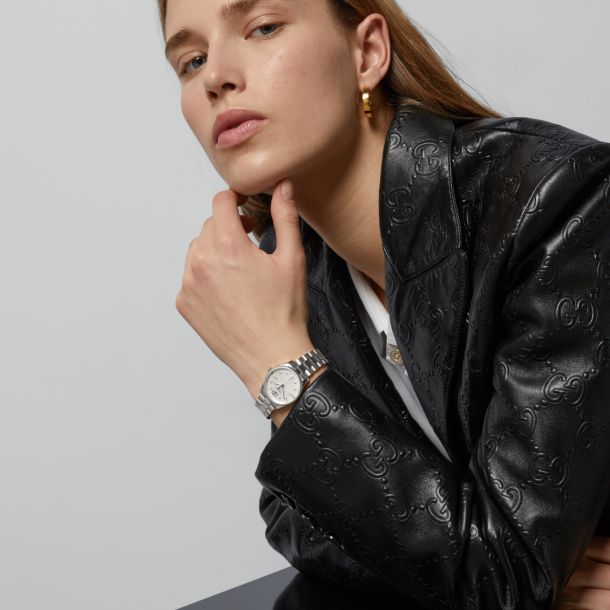 Gucci G-Timeless Mother of Pearl Diamond Dial Stainless