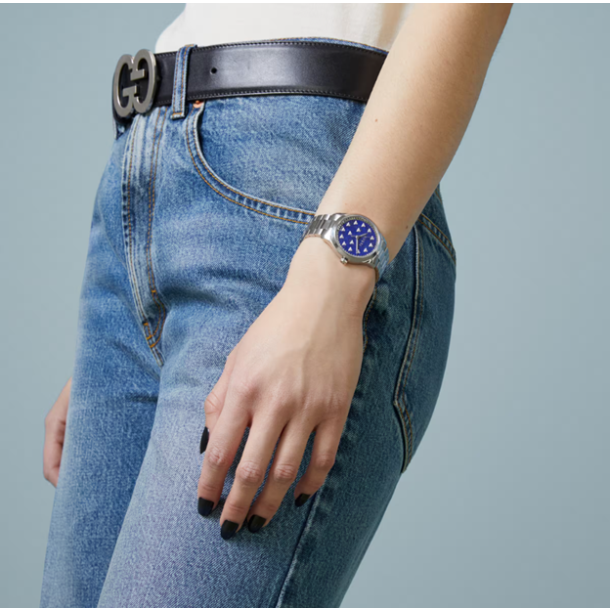 Gucci G-Timeless with Bee Motif Dark Blue Lapis Stone Dial Stainless Steel  Watch | 32mm | YA1265043