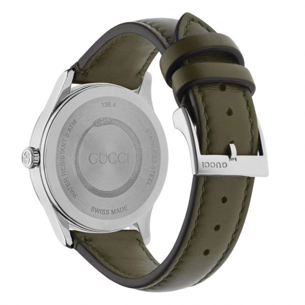 Gucci G Timeless Two Tone Snake Dial Leather Strap Watch YA1264139 REEDS Jewelers