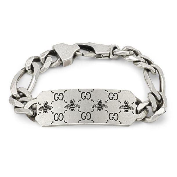 Mens gucci silver bracelet on sale