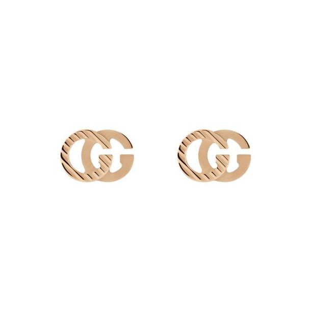 Gucci GG Running Rose Gold Stud Earrings REEDS Jewelers