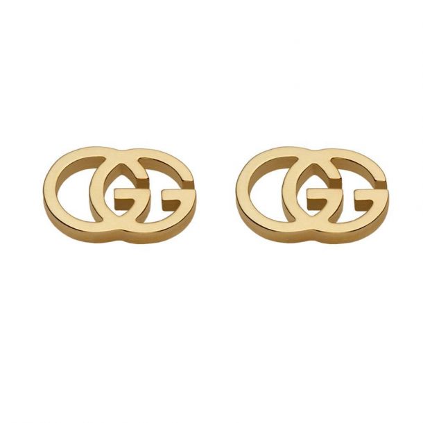 Gucci Hoop Earrings with Interlocking G, Gold-Toned Metal, Gold-Toned Metal