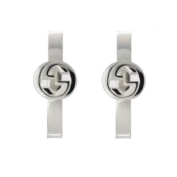 パネライ 希少 Gucci Interlocking Hoop Sterling Silver Earrings アクセサリー