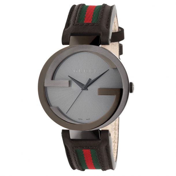 granja taza Derritiendo Gucci Interlocking XL Black Dial Watch YA133206 | REEDS Jewelers