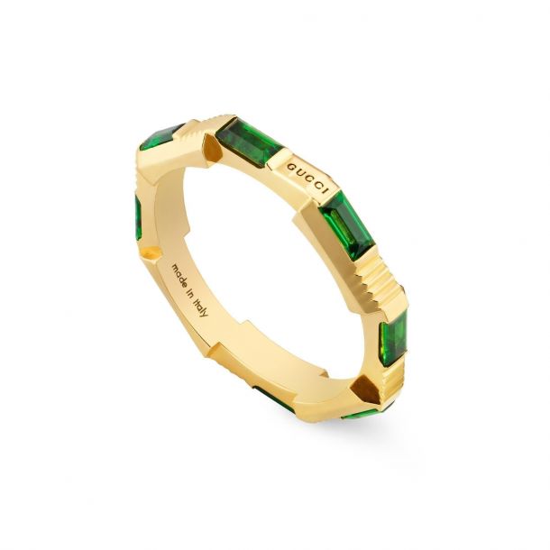 B Blossom Signet Ring Yellow Gold White Gold Malachite And