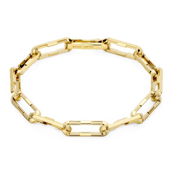 Gucci Link To Love Yellow Gold Wide Chain Bracelet REEDS Jewelers