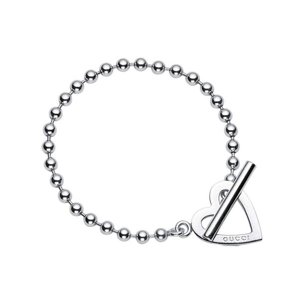 Gucci silver toggle heart bracelet online