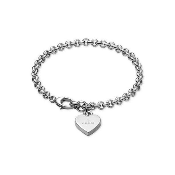 Gucci sterling silver heart pendant bracelet sale