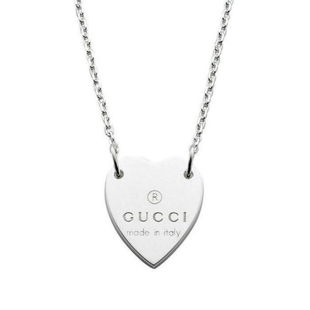 Gucci Trademark Heart Pendant Necklace in Sterling Silver | REEDS Jewelers
