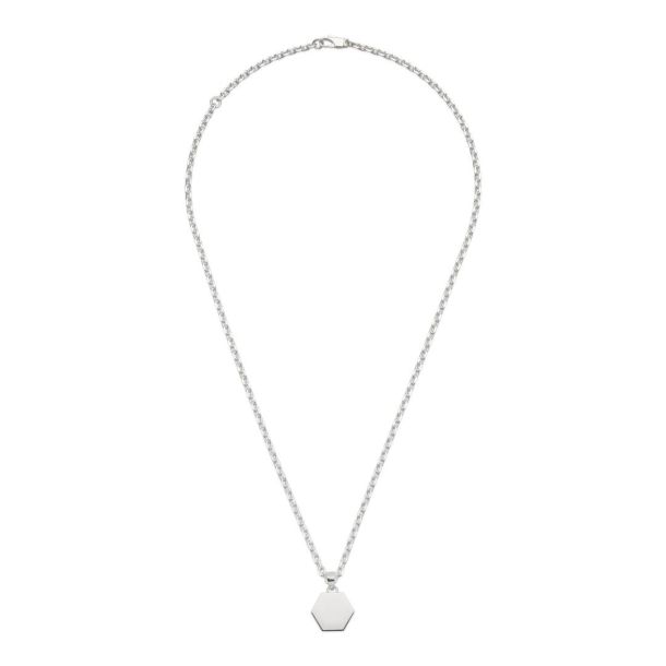 Gucci Trademark Sterling Silver Pendant Necklace REEDS Jewelers