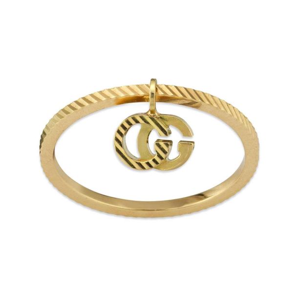 Gucci Yellow Gold GG Running Charm Ring REEDS Jewelers