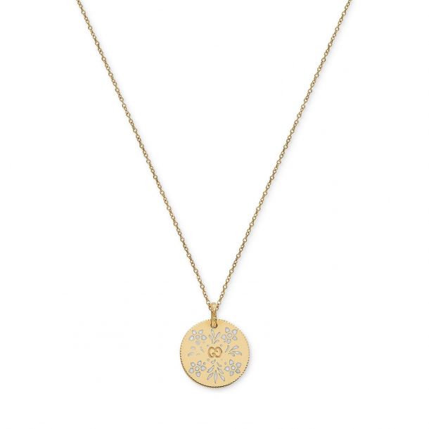 Gucci Yellow Gold Icon Blooms Disc Pendant