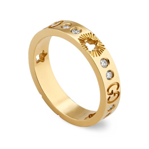 Gucci icon yellow gold hotsell ring with stars