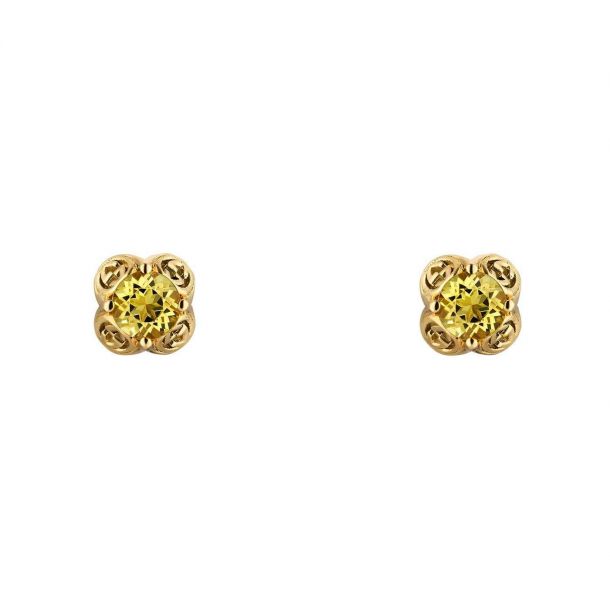 Gucci white shop gold stud earrings