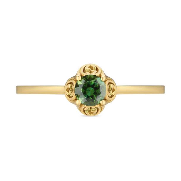 Gucci Yellow Gold Interlocking G Ring with Tourmaline REEDS Jewelers