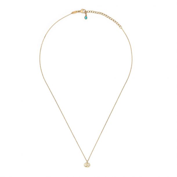 Gucci Yellow Gold Running GG and Blue Topaz Pendant Necklace | REEDS  Jewelers