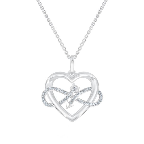 Hallmark Diamonds Heart and Infinity Pendant Necklace 1 10ctw REEDS Jewelers