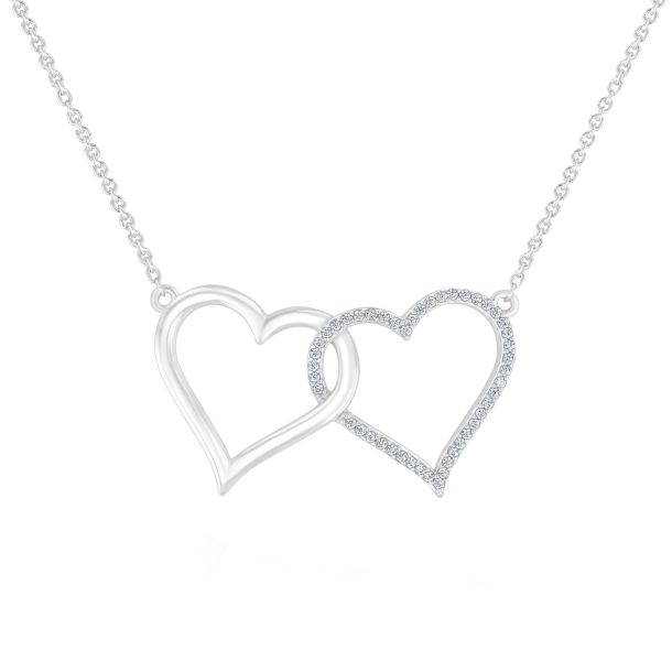 Interlocking heart pendant charm online