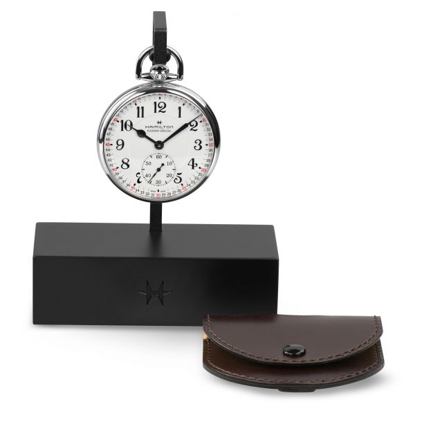 Stainless steel hamilton pocket watch sale