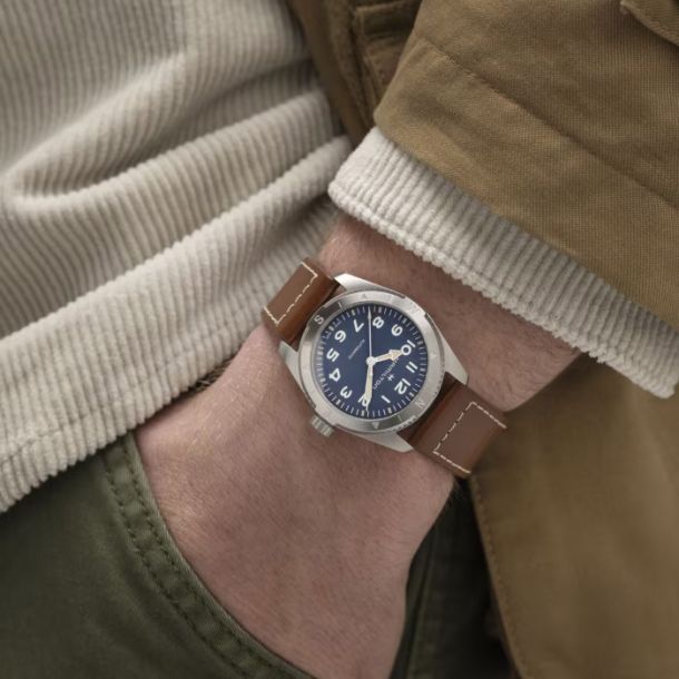 Hamilton khaki field blue dial automatic online