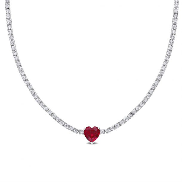 Sterling silver tennis necklace discount
