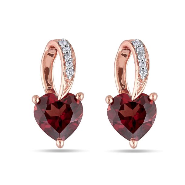 Garnet new arrivals heart earrings
