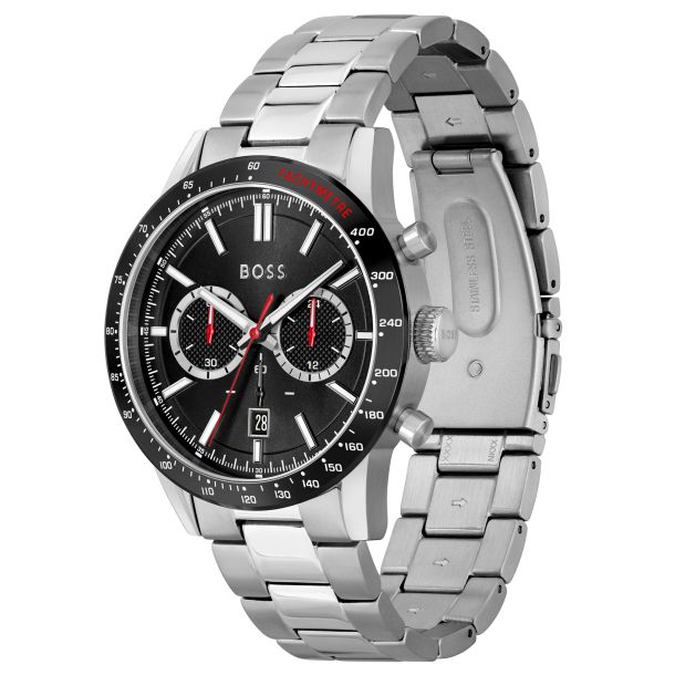 Hugo Boss Allure Chronograph Black Dial Stainless Steel Bracelet Watch |  44mm | 1513922 | REEDS Jewelers