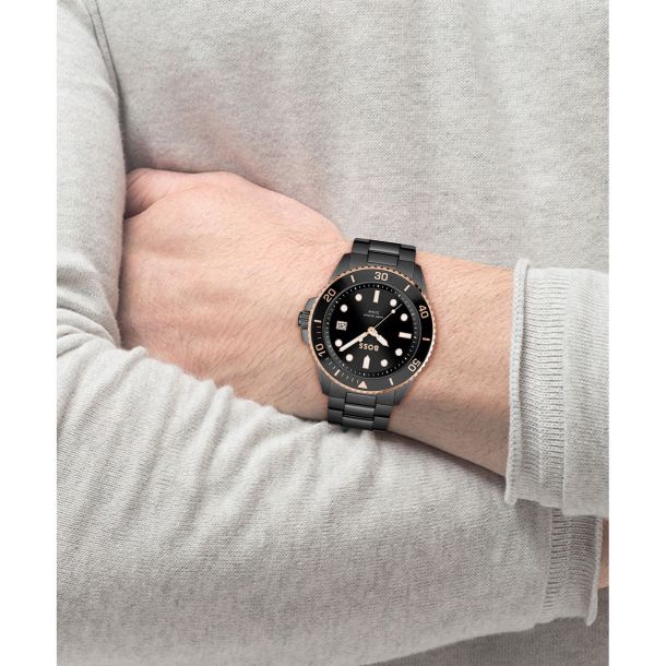 Hugo boss men's ion plated strap watch cheap