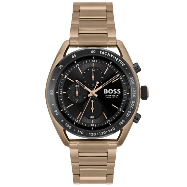 Hugo Boss Ionic Chronograph Gold-Tone Bracelet Watch | 44mm | 1514027 |  REEDS Jewelers