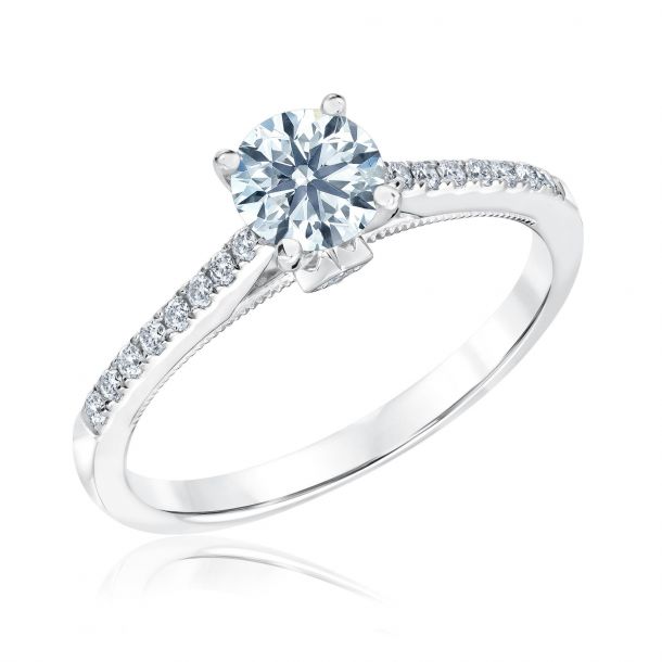 Ideal Hearts & Arrows Diamond White Gold Engagement Ring 7/8ctw | REEDS ...