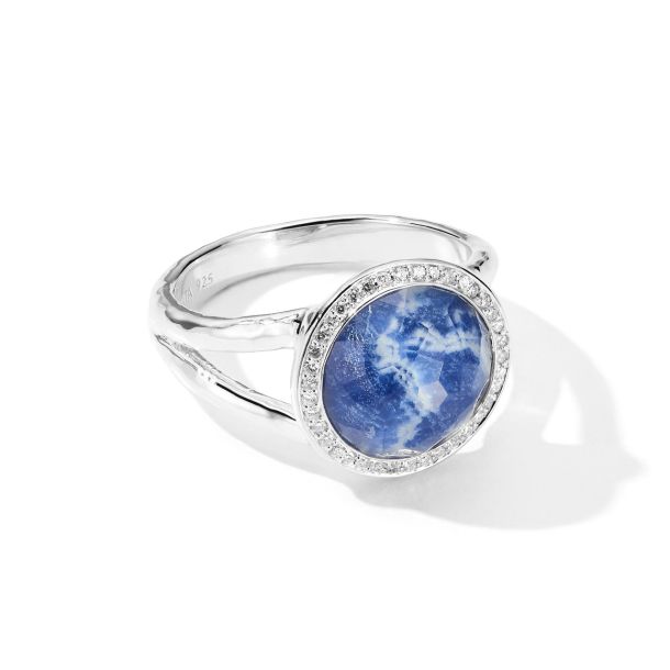 IPPOLITA Sodalite and 1 6ctw Diamond Mini Ring in Sterling Silver LOLLIPOP Size 7 REEDS Jewelers
