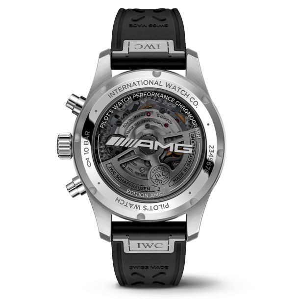 IWC Pilot Performance Chronograph 41 Mercedes AMG PETRONAS Formula One Black Rubber Strap Watch IW388305 REEDS Jewelers
