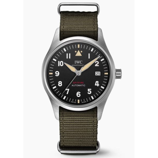 IWC Pilot s Watch Automatic Spitfire Black Dial Green Textile