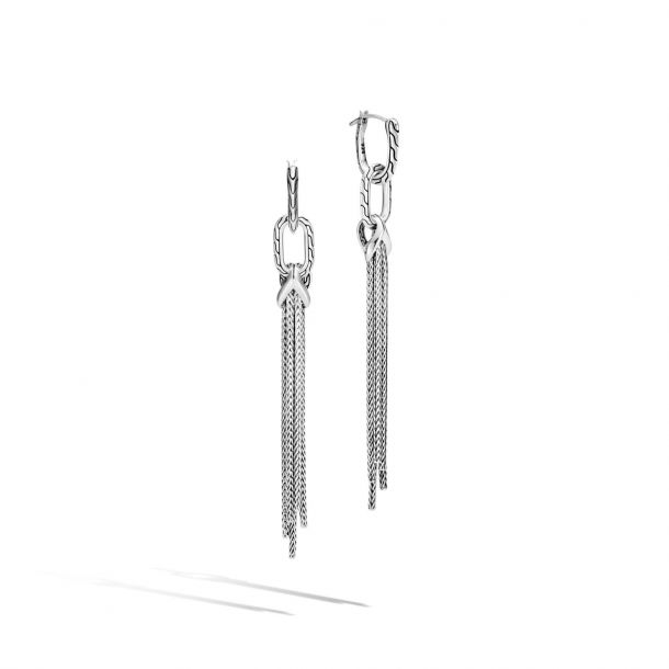 John Hardy Asli Classic Chain Link Tassel Earrings in Sterling Silver