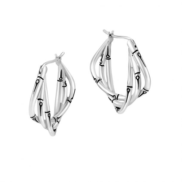 John Hardy Bamboo medium hoop earrings - Silver