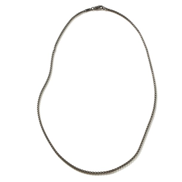 John Hardy Black Rhodium Plated Sterling Silver Box Chain Necklace 2.7mm