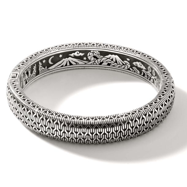 Sterling silver oval bangle top
