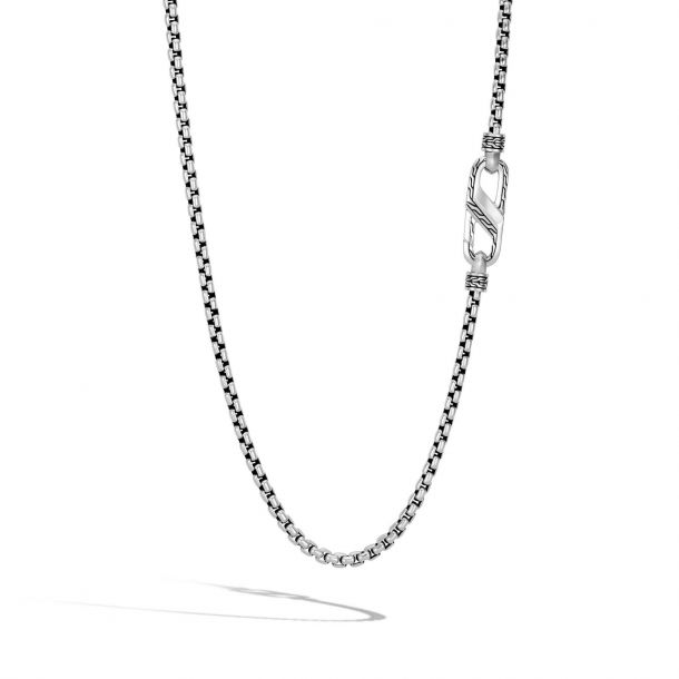 John Hardy Classic Box Chain 4mm Carabiner Clasp Necklace in