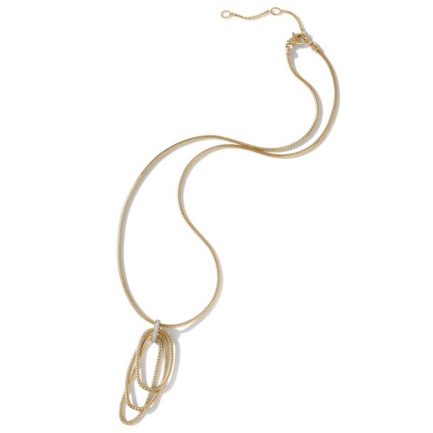 John Hardy Classic Chain Link 1 20ctw Diamond Yellow Gold Drop