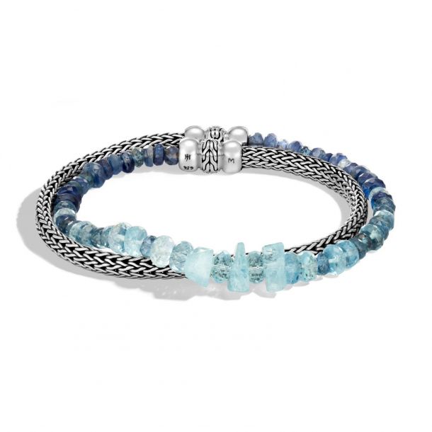 John Hardy Classic Chain Mixed Blue Double Wrap Bracelet REEDS Jewelers