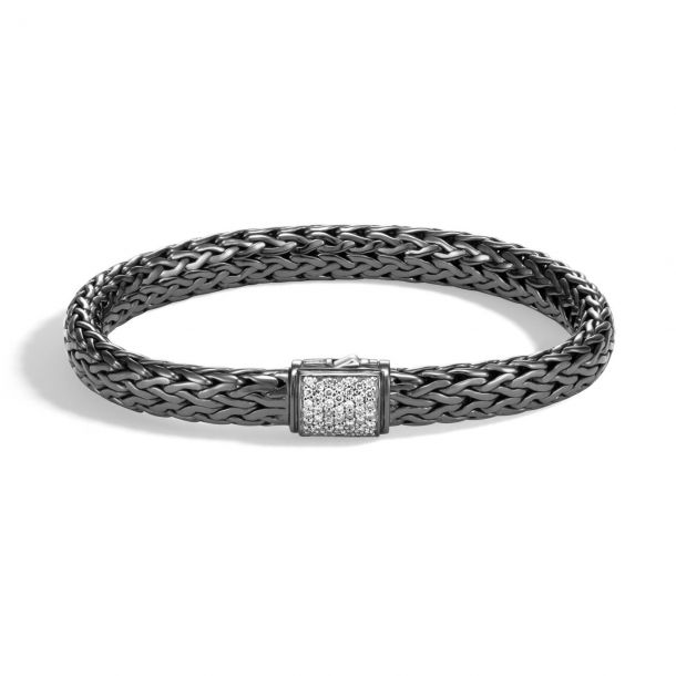 John Hardy Classic Diamond Black Rhodium Bracelet 1 4ctw