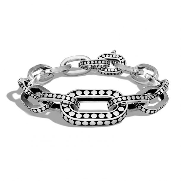 John Hardy Dot Graduated Link Bracelet in Sterling Silver