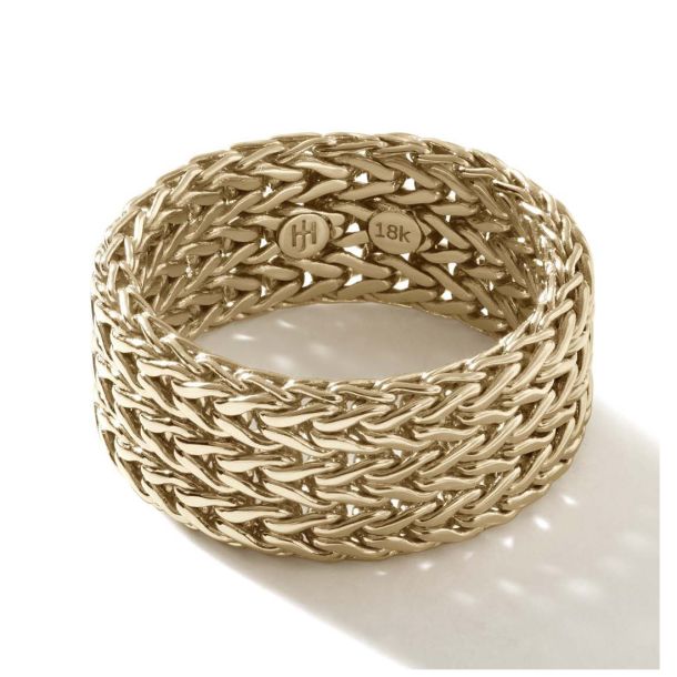 John Hardy Rata Chain Yellow Gold Band Ring 9mm REEDS Jewelers