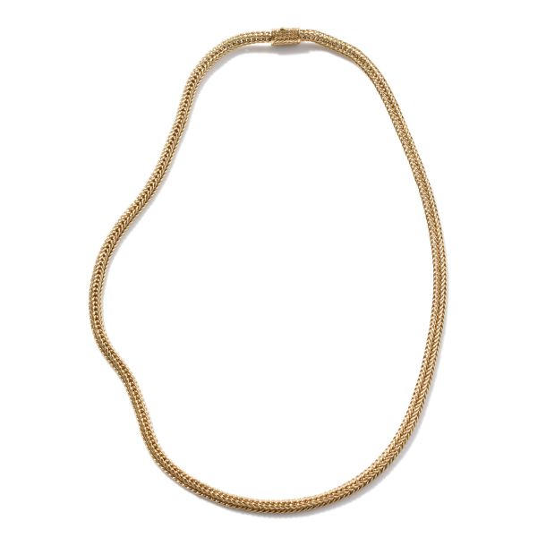 John Hardy Yellow Gold Kami Chain Necklace 4.5mm 18 Inches REEDS Jewelers