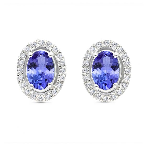 Oval tanzanite new arrivals earrings
